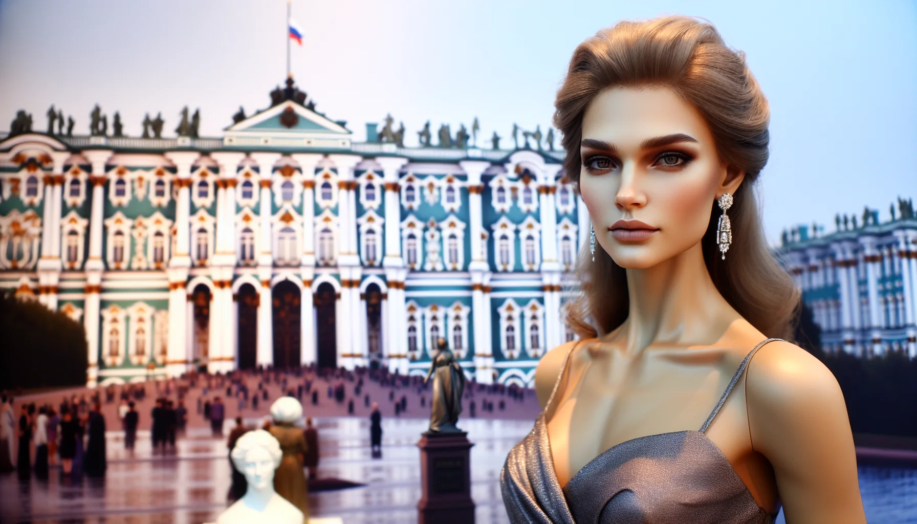 Femme russe élégante lors d'un événement culturel à Saint-Pétersbourg