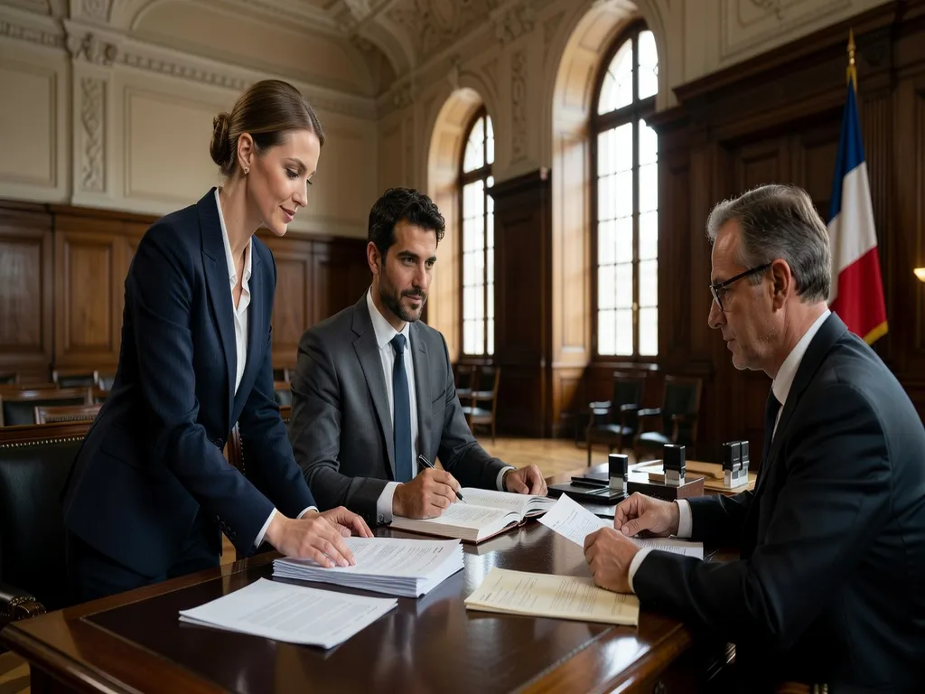 Femme russe et homme français déposant un dossier de mariage en mairie