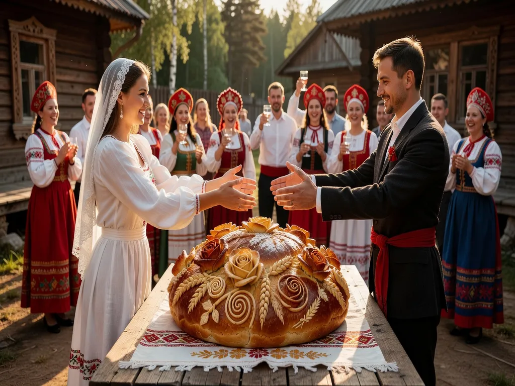 Karavai, le pain traditionnel russe de mariage