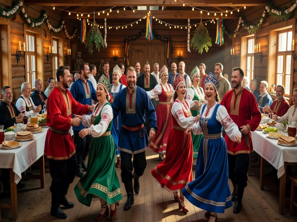 Danse folklorique russe lors d'un mariage traditionnel