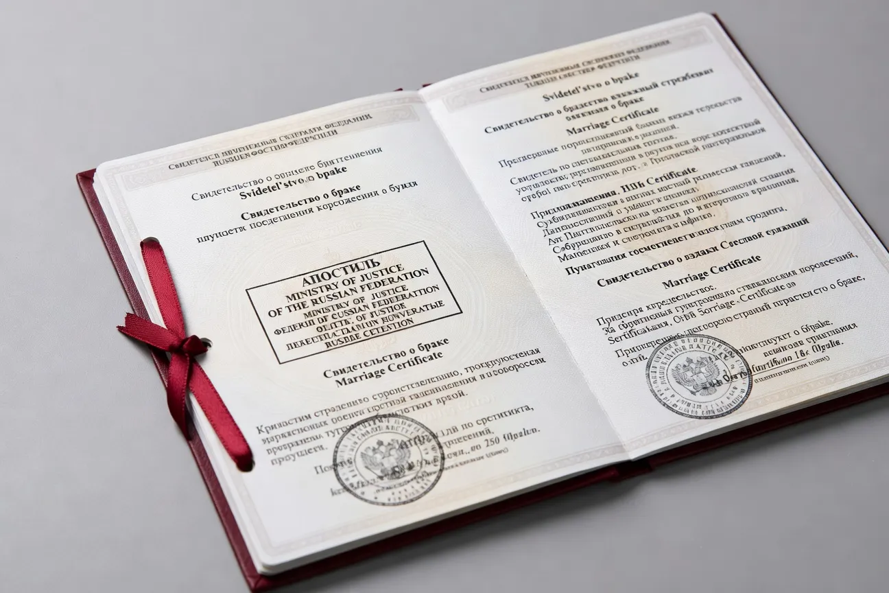 Apostille de La Haye sur acte de mariage russe traduit
