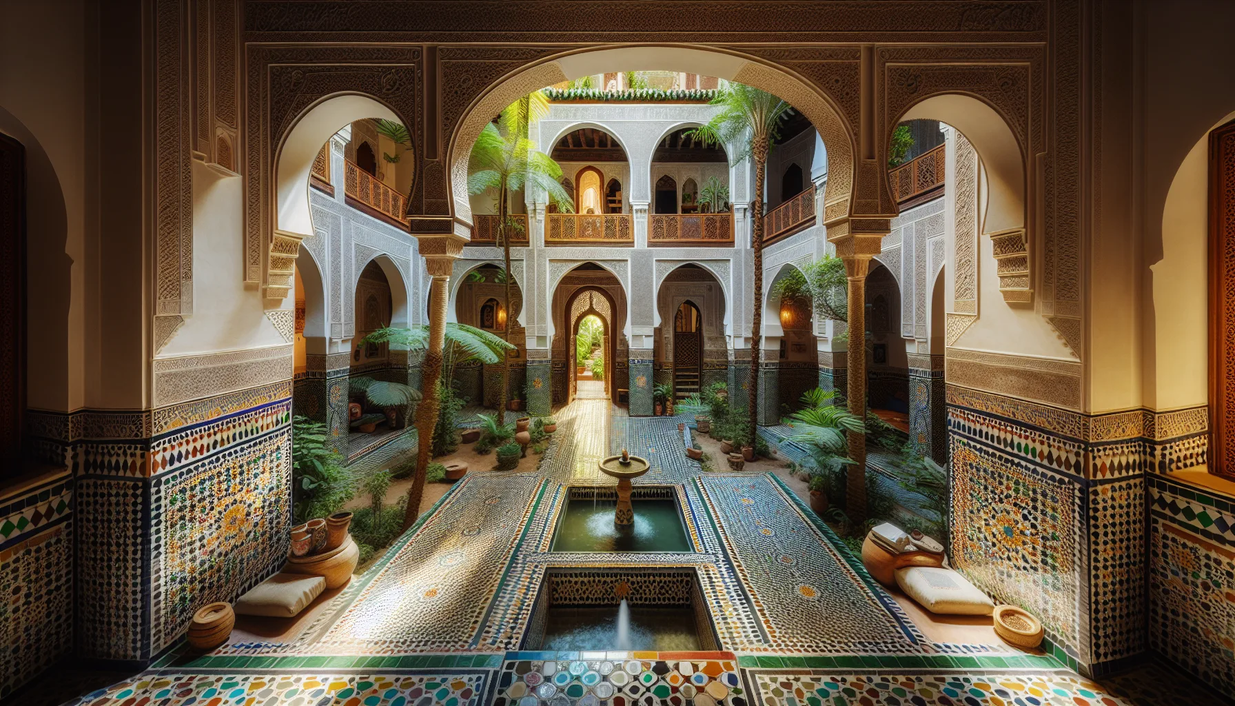 Interieur d un riad marocain traditionnel